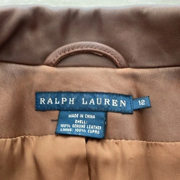 Ralph Lauren Blue Label Brown Lamb Leather Blazer - Picture 13 of 15